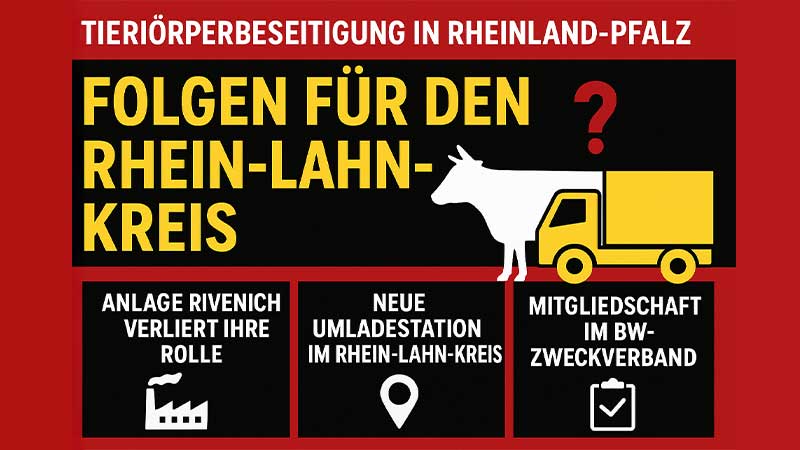 „Symbolisches Bild zur Neuorganisation der Tierkörperbeseitigung in Rheinland-Pfalz: Container und Tierkörper als Metapher für Verlagerung der Entsorgung nach Baden-Württemberg.“