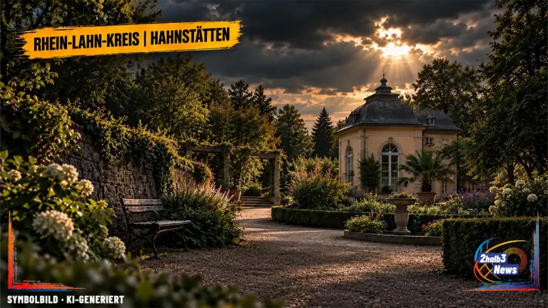 Botanischer Garten in Hahnstätten als Aufmacher zum Konflikt um die untersagte gewerbliche Nutzung eines Grundstücksteils für Hochzeiten und private Feiern.