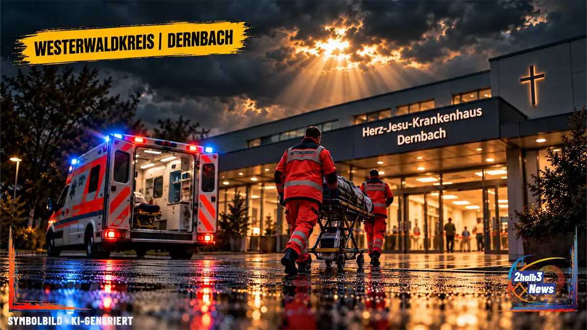 Journalistisches Krankenhausmotiv zum geplanten Umbau der Schlaganfallversorgung im Westerwaldkreis ab 2027.