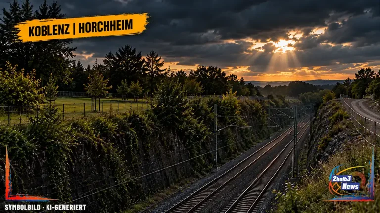Symbolbild einer Bahntrasse neben einer Baustellenfläche in Koblenz-Horchheim.