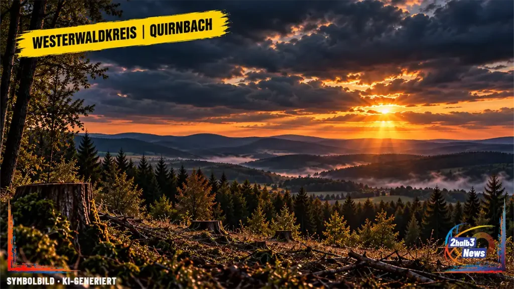 Symbolisches Waldmotiv zum geplanten Windpark „Drei Eichen“ bei Quirnbach, Vielbach, Leuterod und Helferskirchen.
